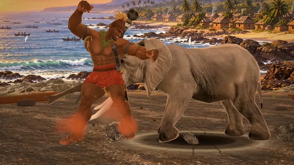 Asebu Amanfi's elephant charging Oson on Mouree Point